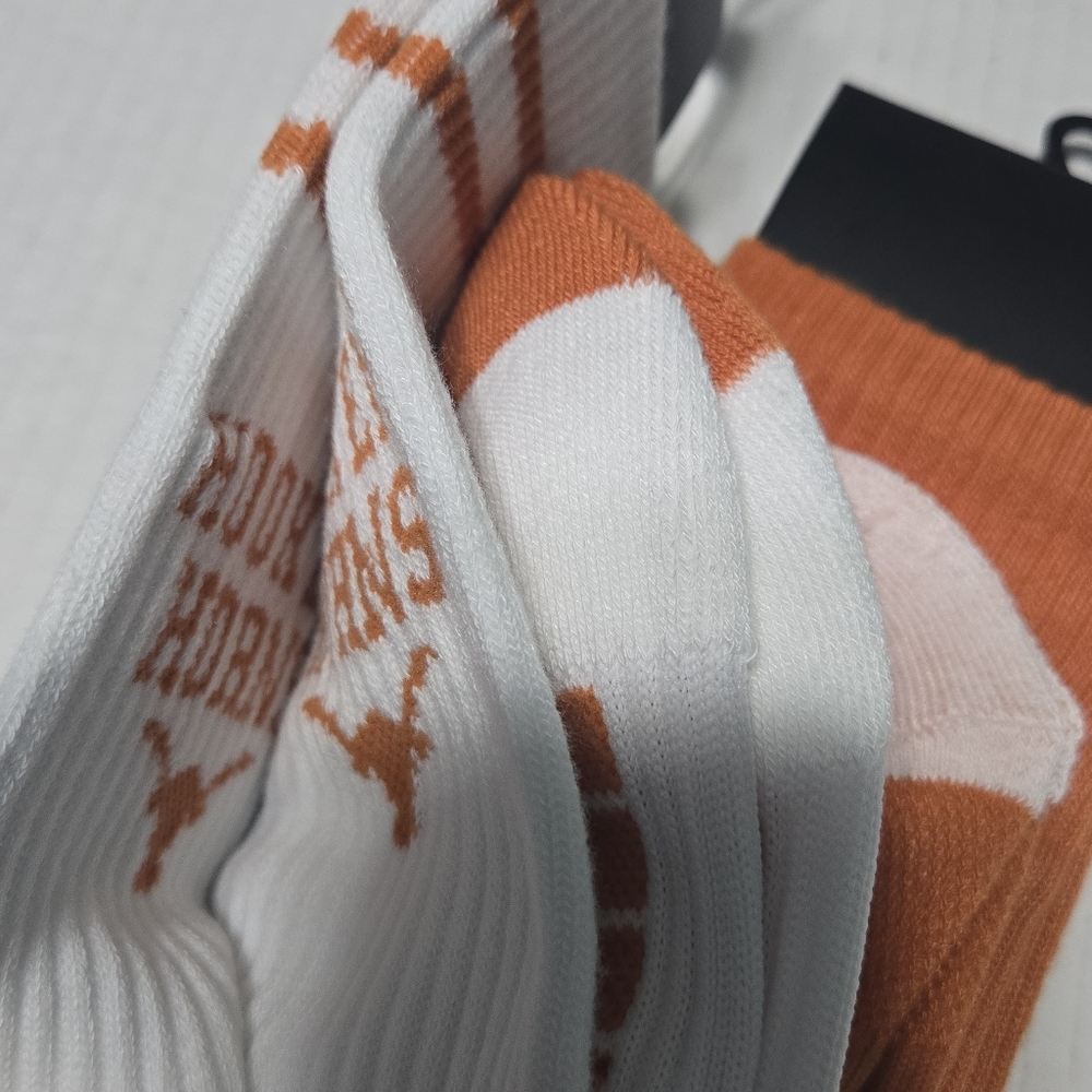 Set of 2 Warm Holiday Socks Texas Longhorn Fans Bevo Socks Hook Em OSFM  NEW - Picture 11 of 13